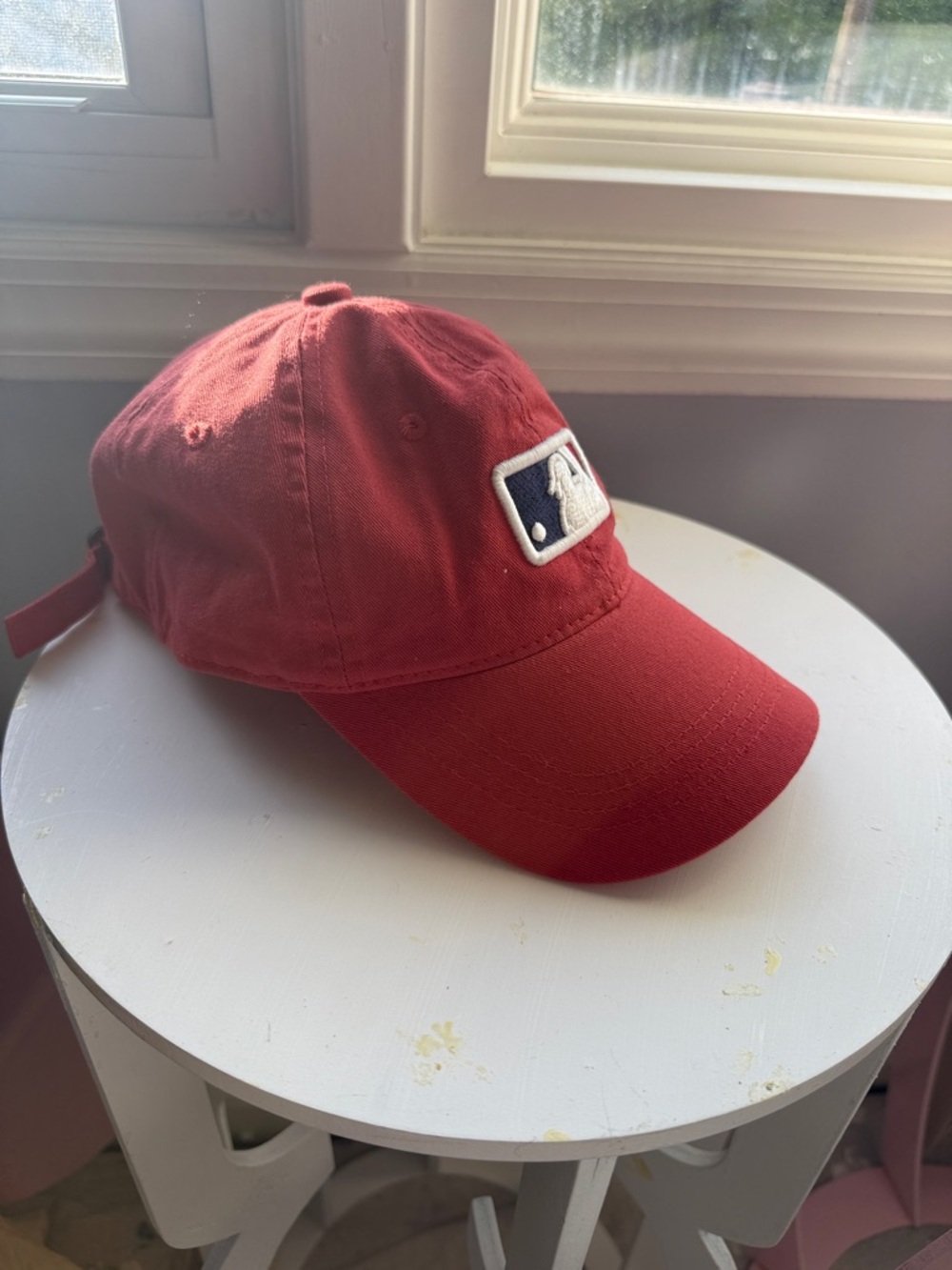 Red Baseball Cap with Embroidered Logo